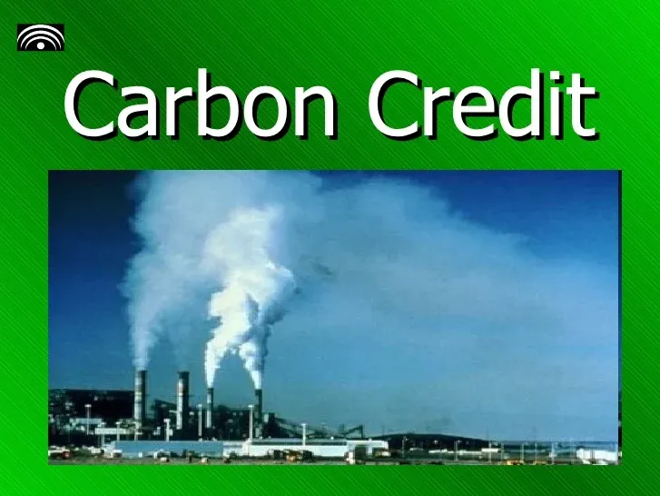 Illustration of an industrial plant with the words Carbon Credit