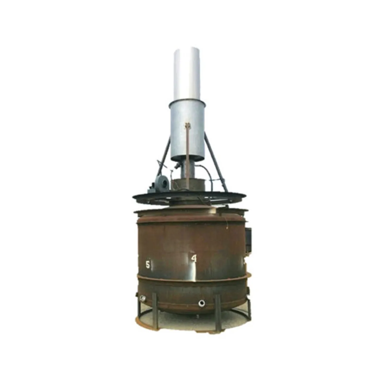 Portable furnace with lid and emission control stack